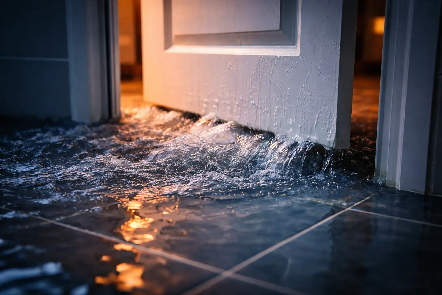 Situation d'urgence : eau débordant d'une canalisation bouchée